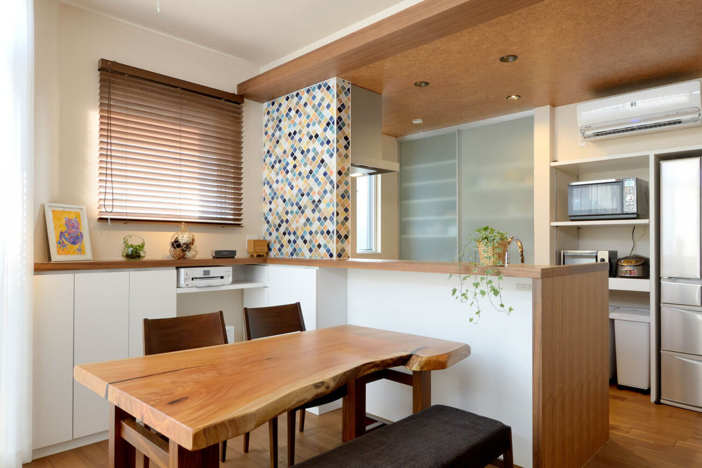 ステップのある玄関